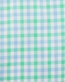 Two-Tone Gingham Mitered-Cuff Dress Shirt