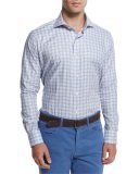 High Hat Check Long-Sleeve Sport Shirt, Blue