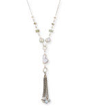 Pearl Tassel Chain Necklace, 29"