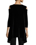 Cold-Shoulder Velvet Tunic 