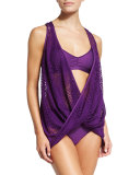 Snake Charmer Draped Tankini Swim Top