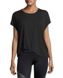 Drop-Back Jersey Tee, Black