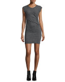 Athos Cap-Sleeve Mini Dress, Black