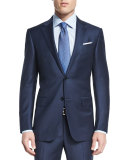 Mini-Stripe Two-Piece Wool Suit, Navy
