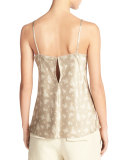Calico Floral Silk Satin V-Neck Camisole