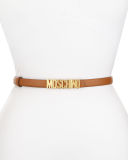 Leather Logo-Buckle Belt