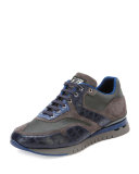 Croc & Leather Sport Sneaker, Blue