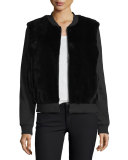 Dylin Fur & Knit Jacket, Black