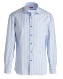 Striped Chambray Dress Shirt, Blue/White