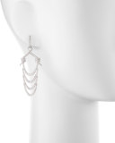 18K Barbed Ripple Earring with Diamonds