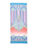 Dhely Ombre Striped Paisley Silk Scarf