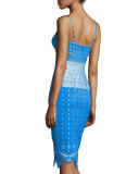 Sleeveless Cutout Sheath Dress, Blue