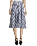 Gingham Seersucker Full Skirt 