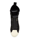 Pro Men's Zip-Front High-Top Sneaker, Black/White