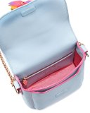 Claudie Tassel Leather Crossbody Bag, Pearl Blue