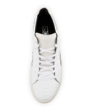 Men's Clyde MII Snakeskin-Textured Low-Top Sneaker, White