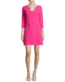 Lina 3/4-Sleeve Ottoman Dress