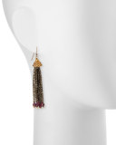 Pyrite and Garnet Fringe Earrings