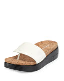 Fifi Patent Platform Sandal, White