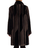 Reversible Striped Mink Stroller Coat