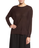 Long-Sleeve Alpaca Box Top, Clove