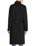 New Live Double-Face Wrap Jacket, Black