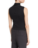 Sleeveless Turtleneck Sweater, Black