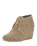 Suede Desert Wedge Bootie, Cheetah