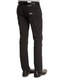 Five-Pocket Stretch-Cotton Pants, Black