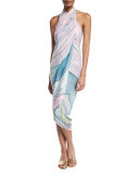 Waves Tassel Sarong, Dusty Rose