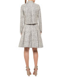 Cross-Stitch A-Line Pleated Skirt, Cliff/Chalk