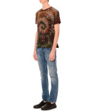 Distressed Slim-Fit Denim Jeans, Blue