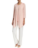 Sleeveless Gauze Knit Long Tank, Petite