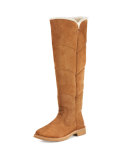 Sibley Shearling Over-the-Knee Boot, Chestnut