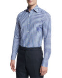 Thick Check Dress Shirt, Navy