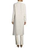 Auden Cardinal-Striped Stretch-Linen Tunic, Multi
