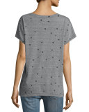 The Crew Neck Star-Print Tee, Heather Gray
