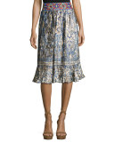 Mixed-Print Pleated Skirt, Hmong