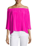 Nirvana Off-the-Shoulder Top, Hot Pink