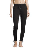 Pauline Double Knit Jogger Pants, Black