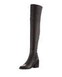 Rhea Leather Over-the-Knee Boot, Black