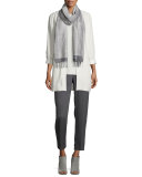 Hand-Loomed Wool/Silk Pathways Scarf, Pewter