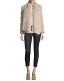 Sela Rabbit-Fur Tie-Neck Jacket,