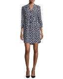 mini faye floral-print silk shirtdress