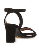 Leticia Suede 75mm City Sandal, Black