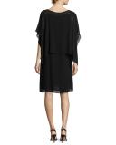 Draped Popover Silk Georgette Dress