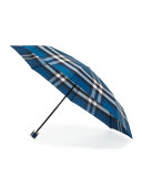 Trafalgar Packable Check Umbrella, Marine Blue