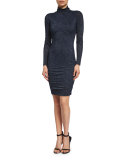 Dacey Long-Sleeve Turtleneck Dress, Harbor