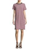 Racer Stripe T-Shirt Dress, Red/Navy