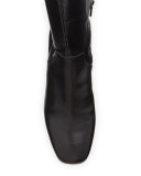 Jam Leather Block-Heel Knee Boot, Black